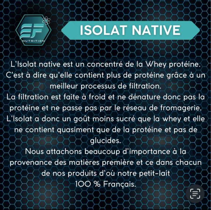 Isolat Native EF Nutrition à Riom 