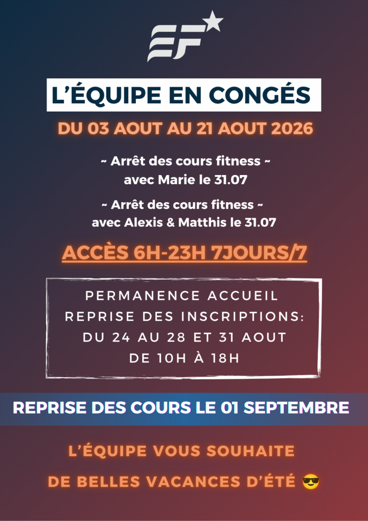 Fermeture accueil août 